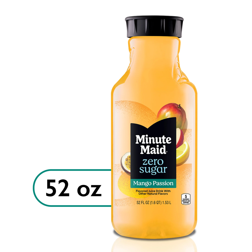 Minute Maid Zero Sugar Mango Passion Fruit Juice  52 Fl Oz Bottle