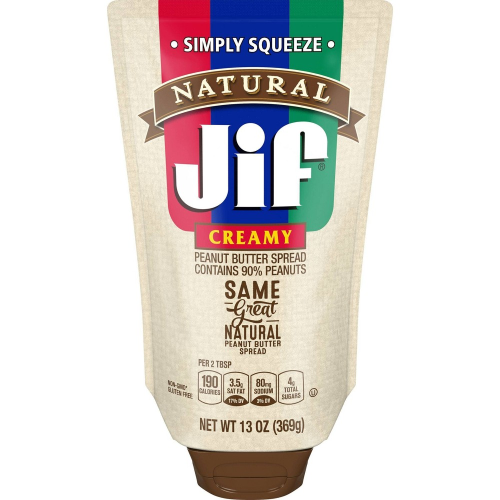 Jif Natural Squeeze Creamy Peanut Butter Spread - 13oz