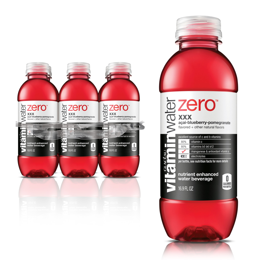 Vitamin Water Zero Sugar Acai Blueberry Pomegranate XXX, 6-Pack 16.9 Oz 