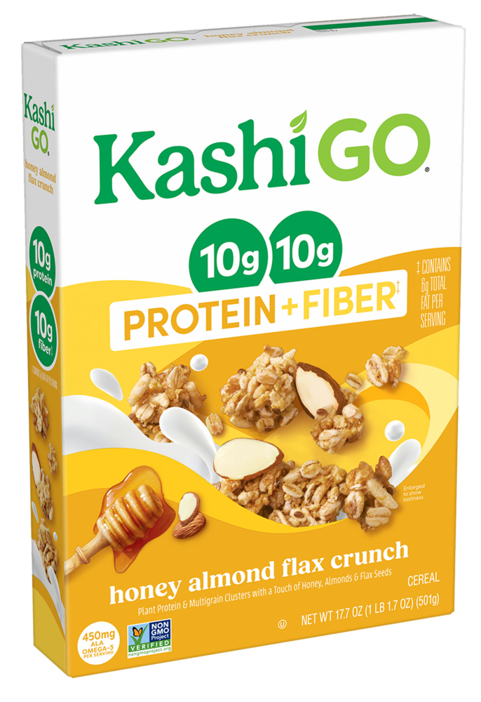Kashi GO Protein Cereal, 10g Protein, 10g Fiber, Honey Almond Flax Crunch, 17.7oz Box 