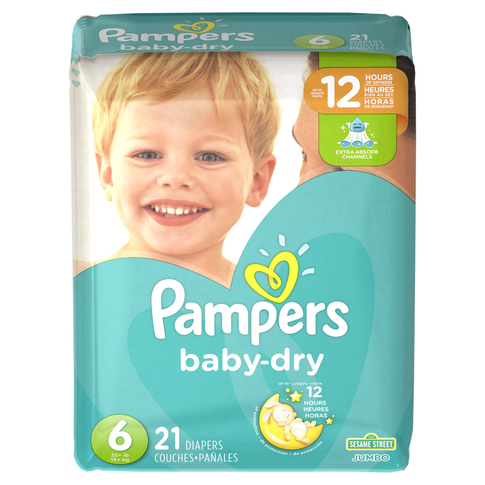 Pampers  Baby-Dry Diapers Size 6, 21 Count