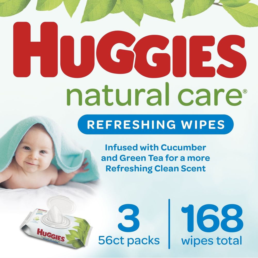 Huggies Natural Care Cucumber, Aloe, and Vitamin E Baby Wipes, 168 Count