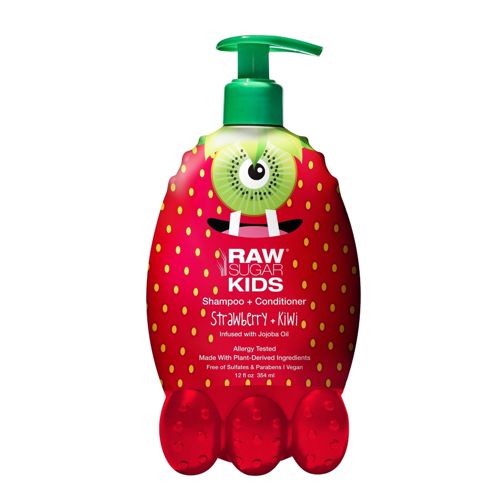 Raw Sugar Kids' 2-in-1 Shampoo & Conditioner - Strawberry + Kiwi, 12 Fl Oz