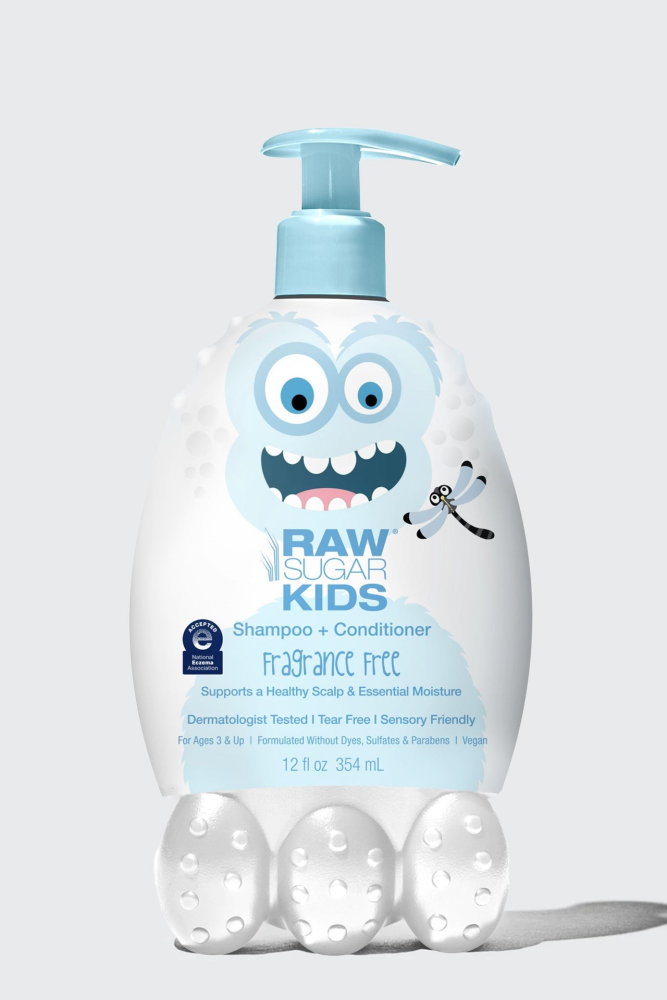 Raw Sugar Kids' 2-in-1 Sensitive Shampoo + Conditioner, 12 Fl Oz