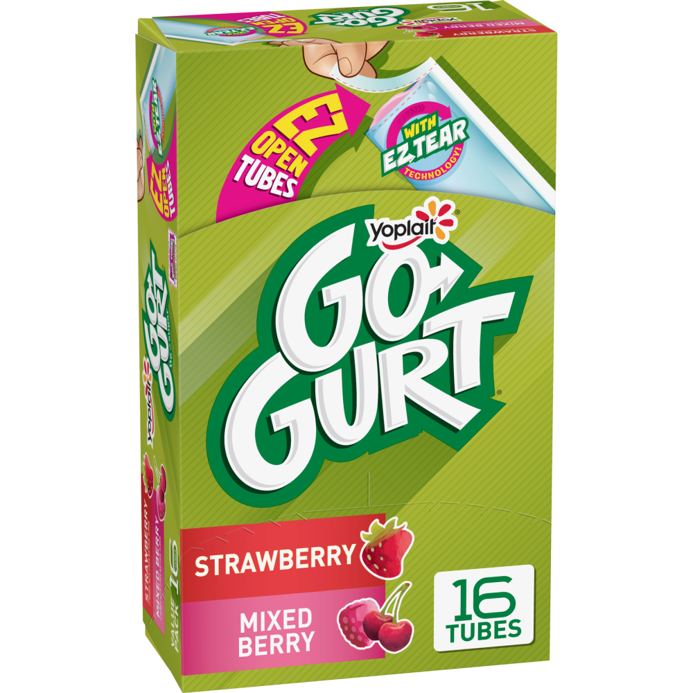 Yoplait Go-Gurt Strawberry/Mixed Berry Yogurt 16 Count