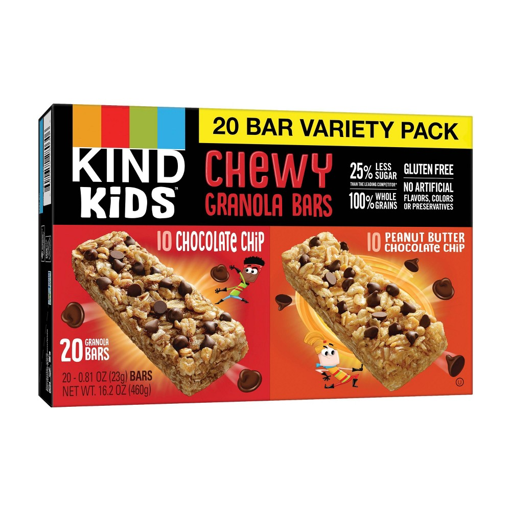 KIND Chewy Gluten Free Granola Oat Bars Variety Pack Chocolate Chip & Peanut Butter Chocolate Chip 20 Bars