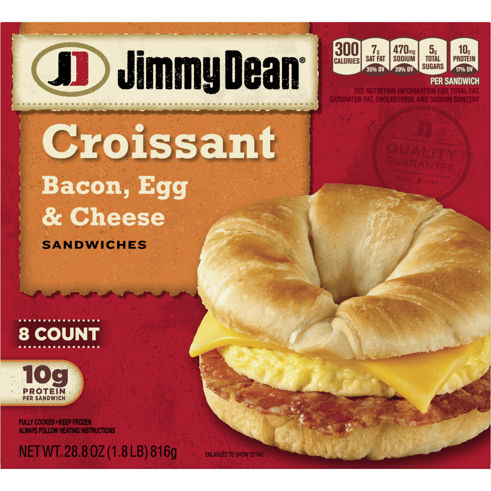 Jimmy Dean Croissant Bacon, Egg & Cheese Sandwiches 8 Count