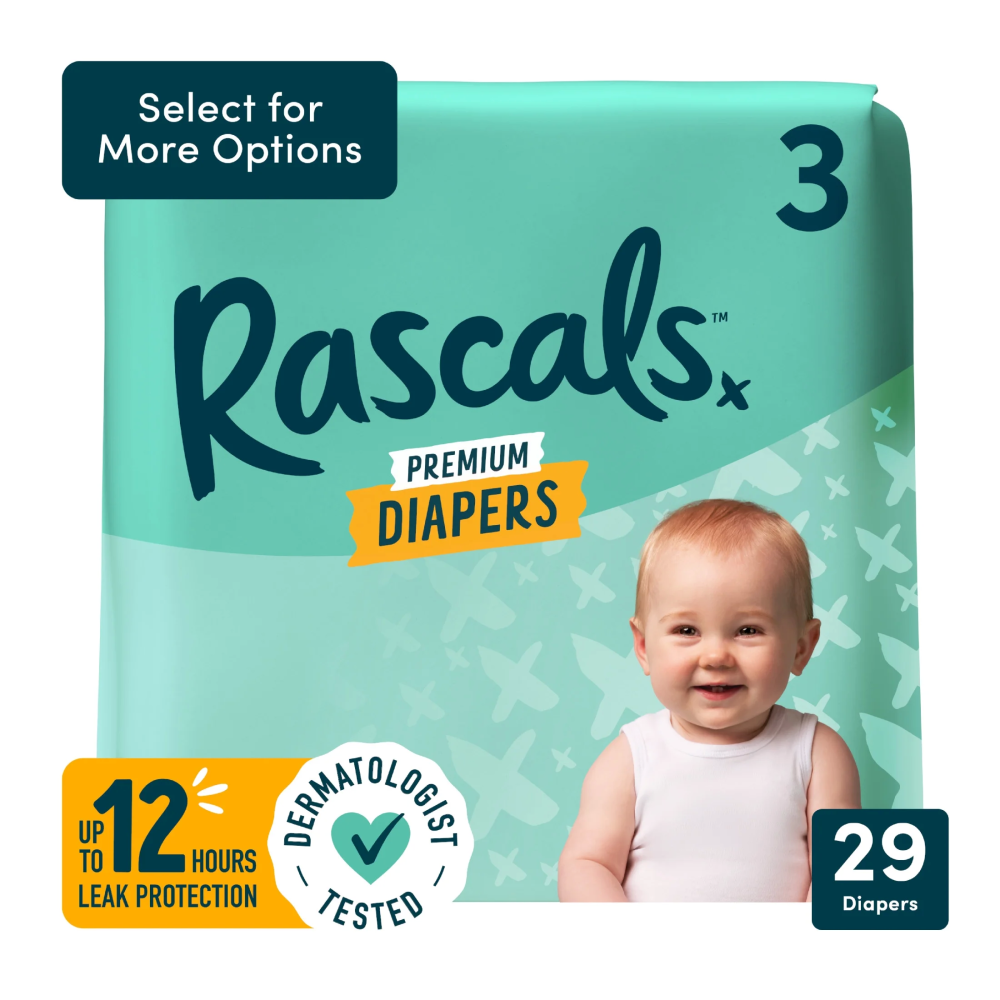 Rascal + Friends Premium Diapers Size 3, 29 Ct, (13-24) Lbs