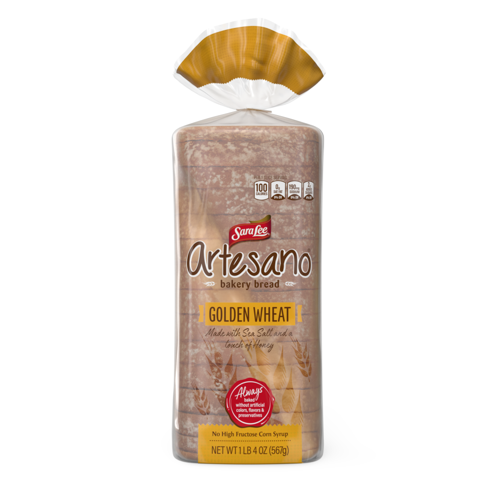 Sara Lee Artesano Golden Wheat Bakery Bread 1Lb 4 Oz