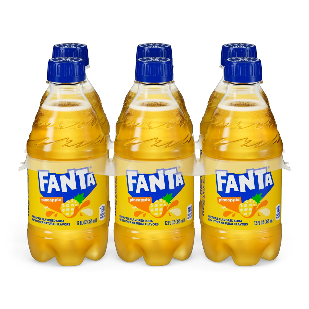 Fanta Pineapple Soda Bottles 6 Pack, 12 Fl Oz