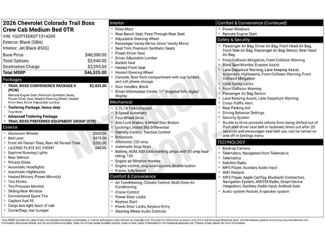 Nuevos CHEVROLET COLORADO à Estados chez autogozo