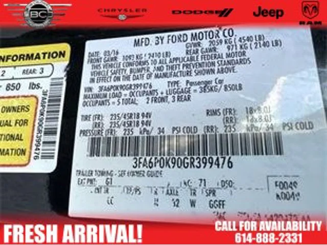 SEMINUEVOS FORD Fusion at Columbus in Bob Caldwell Chrysler Jeep Dodge Ram