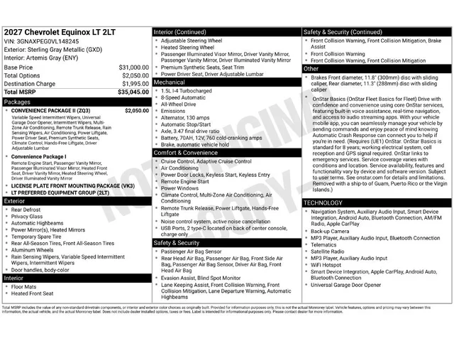 Nuevos CHEVROLET EQUINOX à Estados chez autogozo