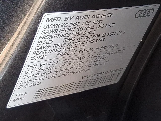 Nuevos AUDI SQ8 à Estados chez autogozo