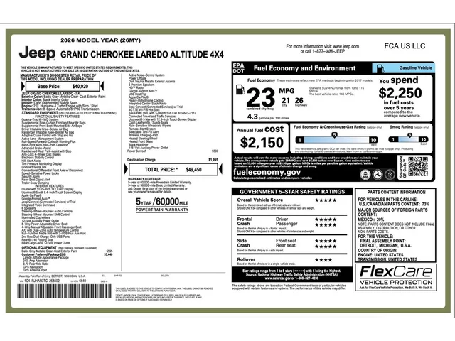 Nuevos JEEP GRAND CHEROKEE à Estados chez autogozo