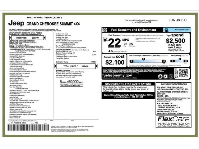 Nuevos JEEP GRAND CHEROKEE à Estados chez autogozo
