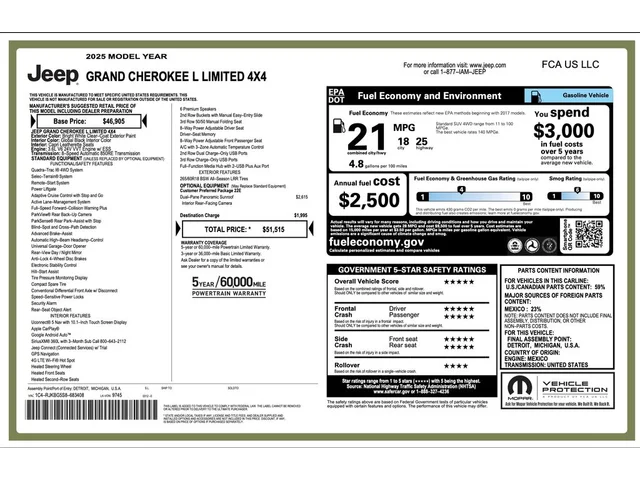 SEMINUEVOS JEEP Grand Cherokee L a Estados en autogozo