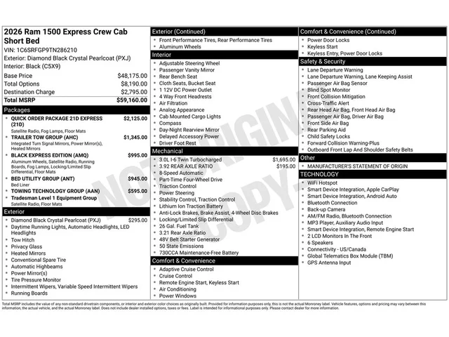 Nuevos RAM 1500 à Estados chez autogozo
