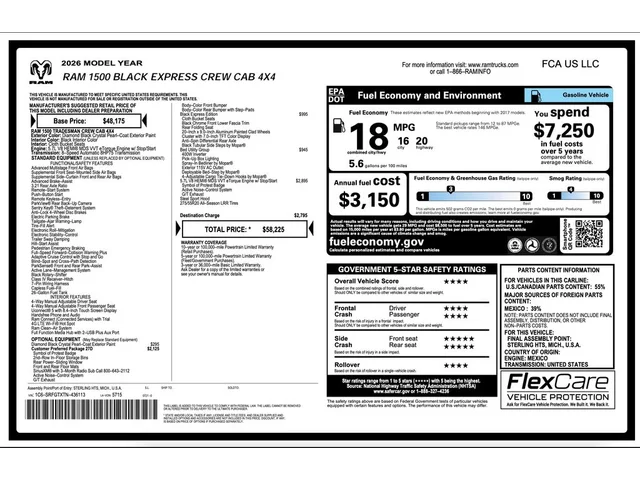 Nuevos RAM 1500 à Estados chez autogozo
