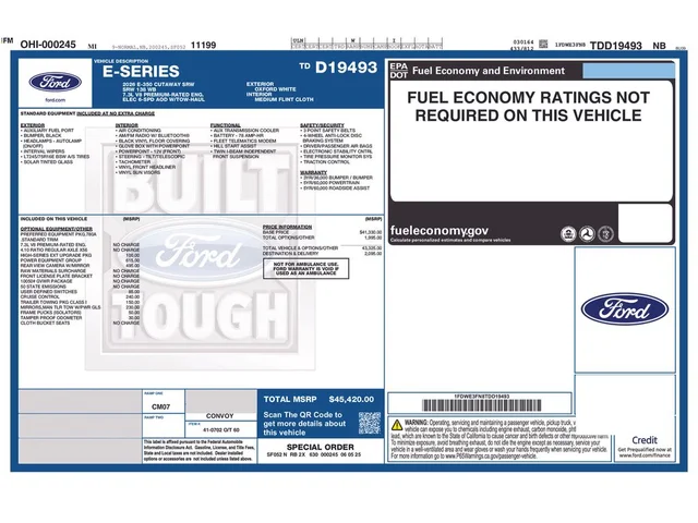 Nuevos FORD E-350SD à Estados chez autogozo