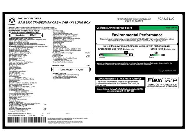 Nuevos RAM 3500 à Estados chez autogozo