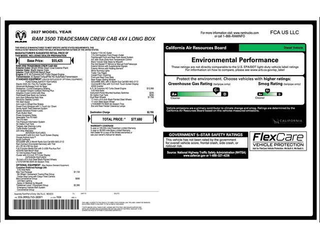 Nuevos RAM 3500 à Estados chez autogozo