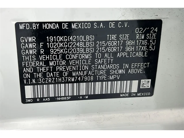 Used HONDA HR-V at San Francisco in izmo Kia