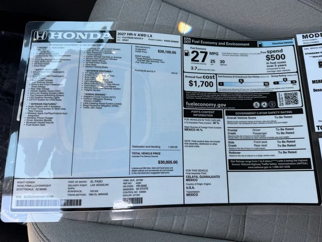 Nuevos HONDA HR-V à Estados chez autogozo