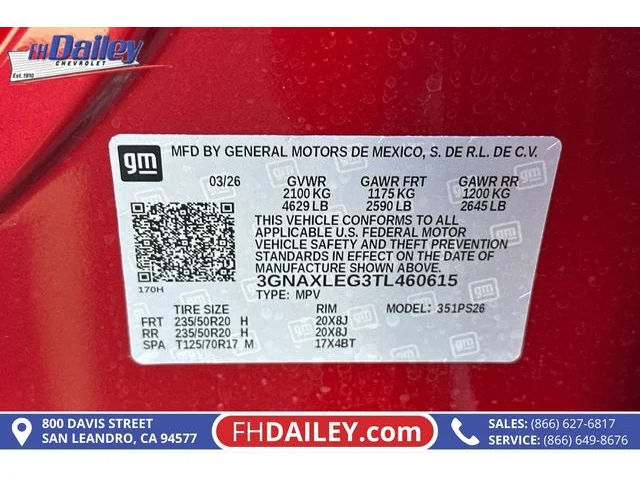 Nuevos CHEVROLET EQUINOX à Estados chez autogozo