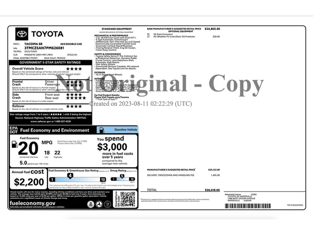 SEMINUEVOS TOYOTA Tacoma a Estados en autogozo