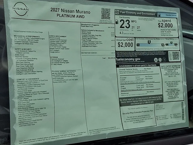 Nuevos NISSAN MURANO à Estados chez autogozo
