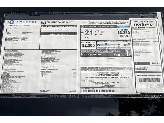 Nuevos HYUNDAI PALISADE at Gainesville Hyundai in Gainesville