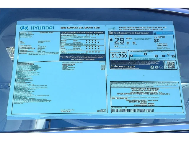 Nuevos HYUNDAI SONATA à Estados chez autogozo