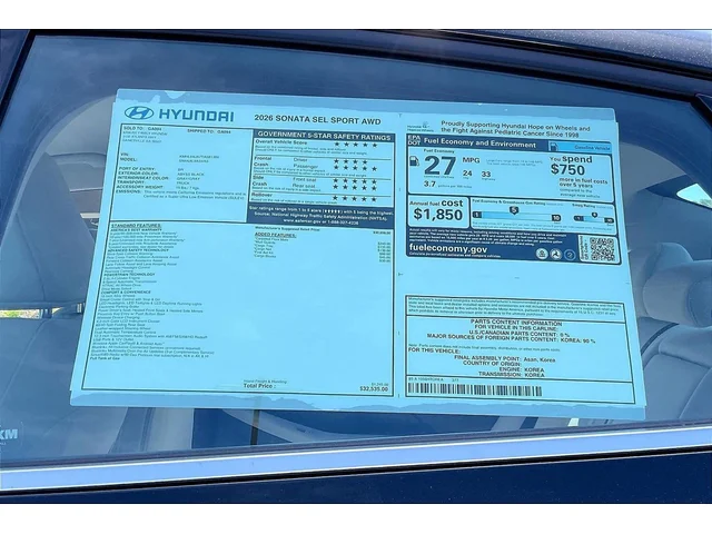 Nuevos HYUNDAI SONATA à Estados chez autogozo