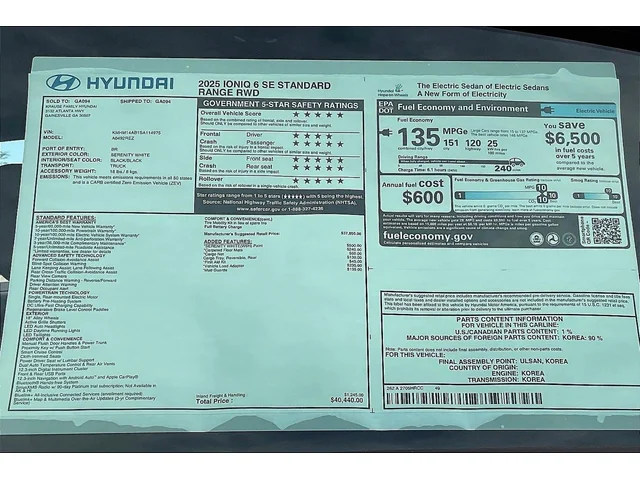 Nuevos HYUNDAI IONIQ 6 at Gainesville Hyundai in Gainesville