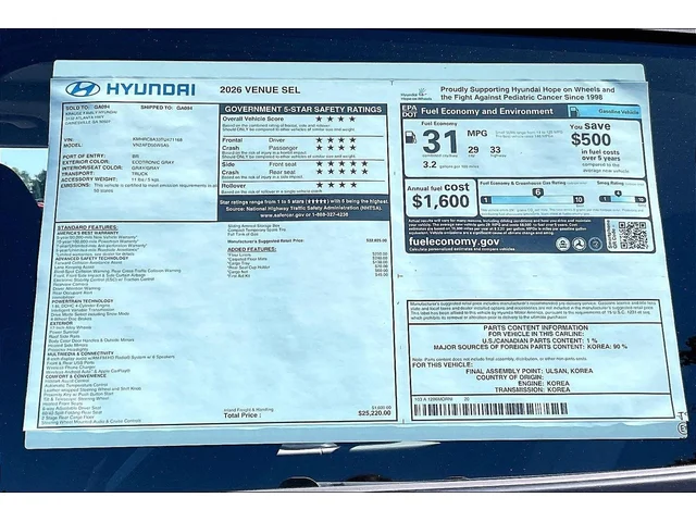 Nuevos HYUNDAI VENUE à Estados chez autogozo