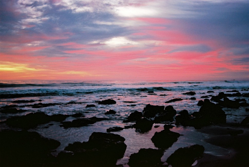 An ocean sunset near Santa Barbara, on Ektar film.