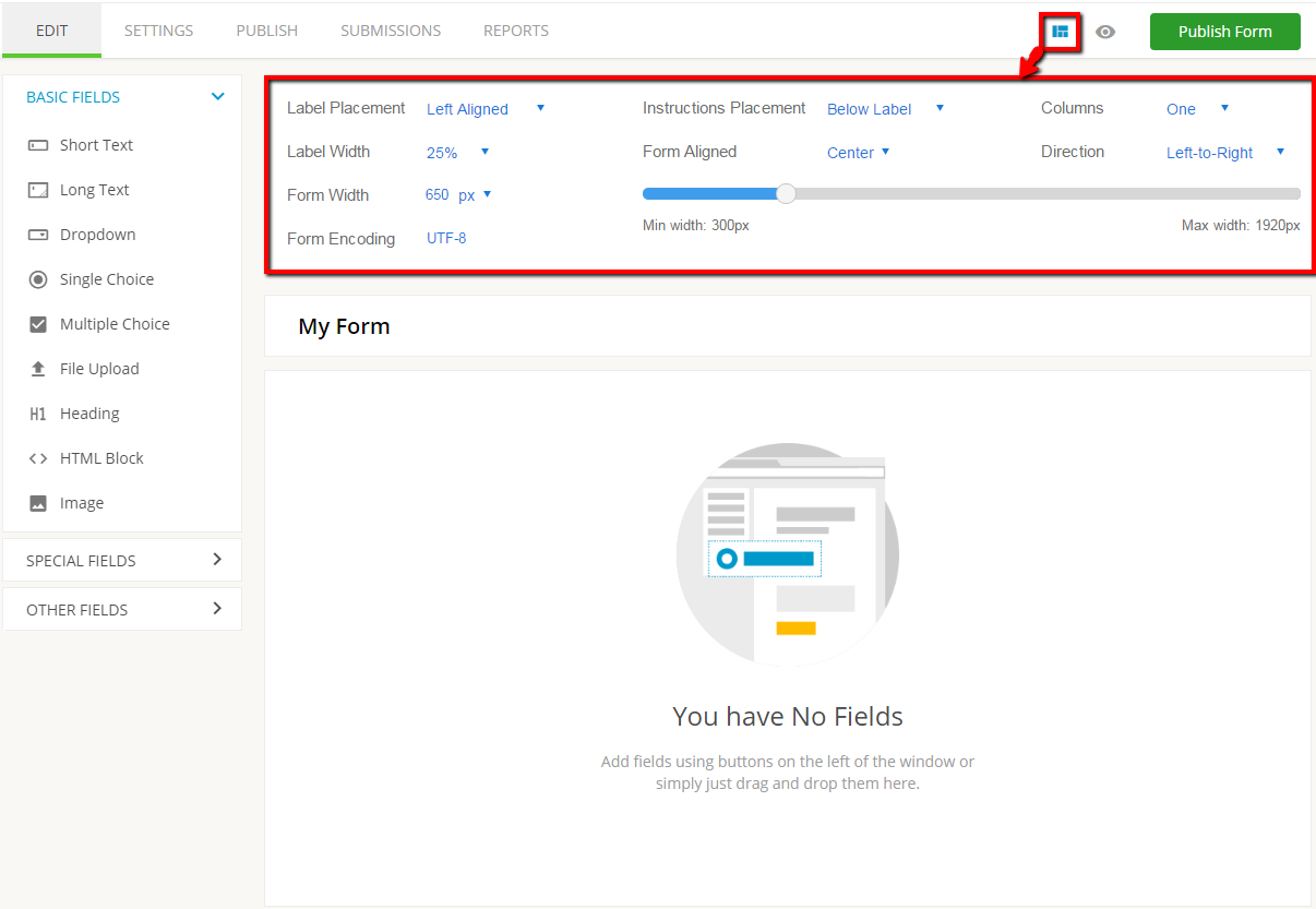 123contactform form layout options