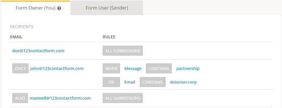 multiple email notifications for web form
