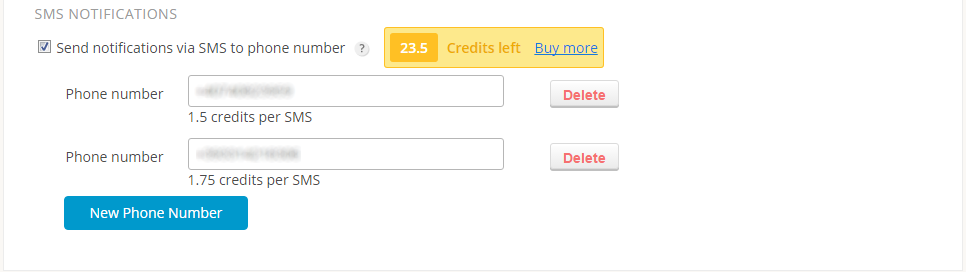 web form sms notifications
