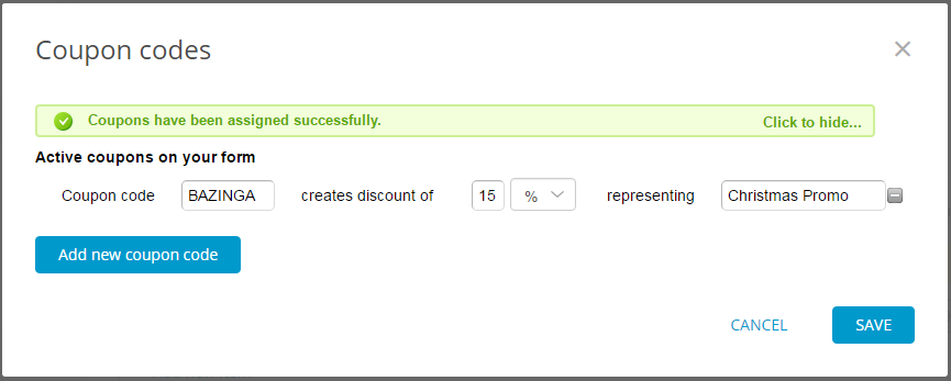 adding a coupon system