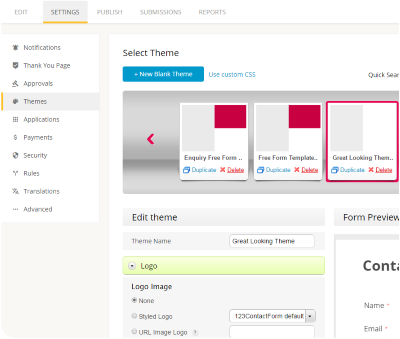 database web form builder