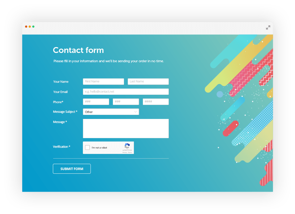 PHP Contact form example with custom design and reCaptcha