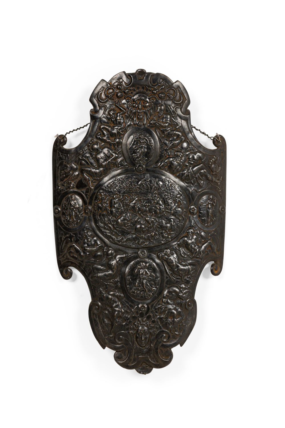 Italian renaissancestyle iron breastplate plaque
