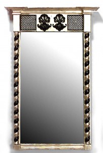 English regency gilt and black lacquered wall mirror 1