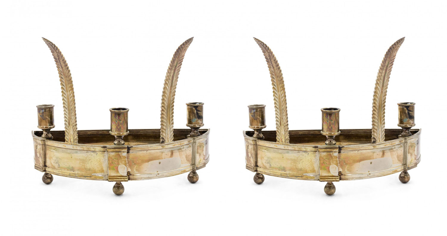 English georgian style silver plate wall sconces 1