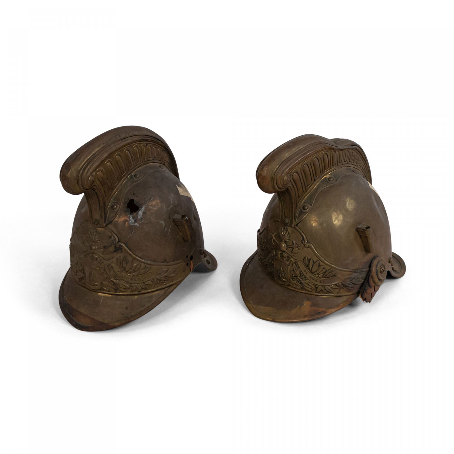 French victorian brass fireman s helmet 2