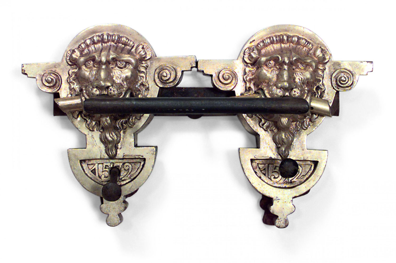 Continental german bronze lion door pull