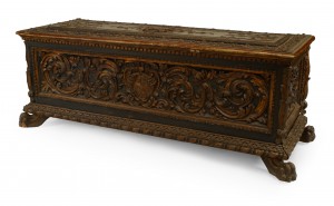 Italian renaissance polychromed trunk
