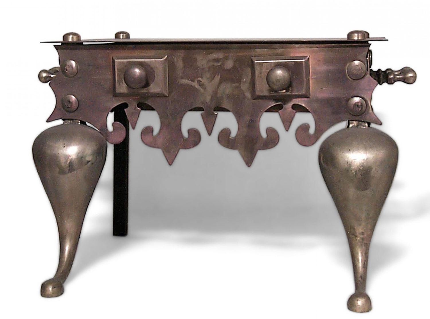 English georgian brass fireplace trivets